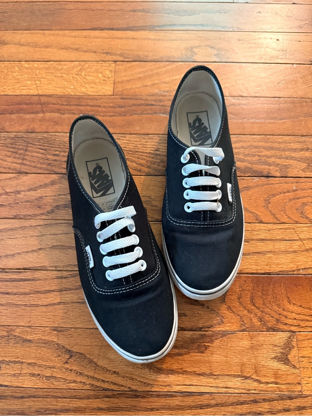 Vans Black Canvas Low-Top Sneakers with White Accents